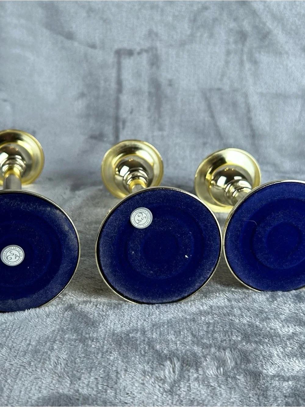 Godinger Silver Company Brass Gold‎ Tone Candlestick Set Of 3 Trio Candle Holder